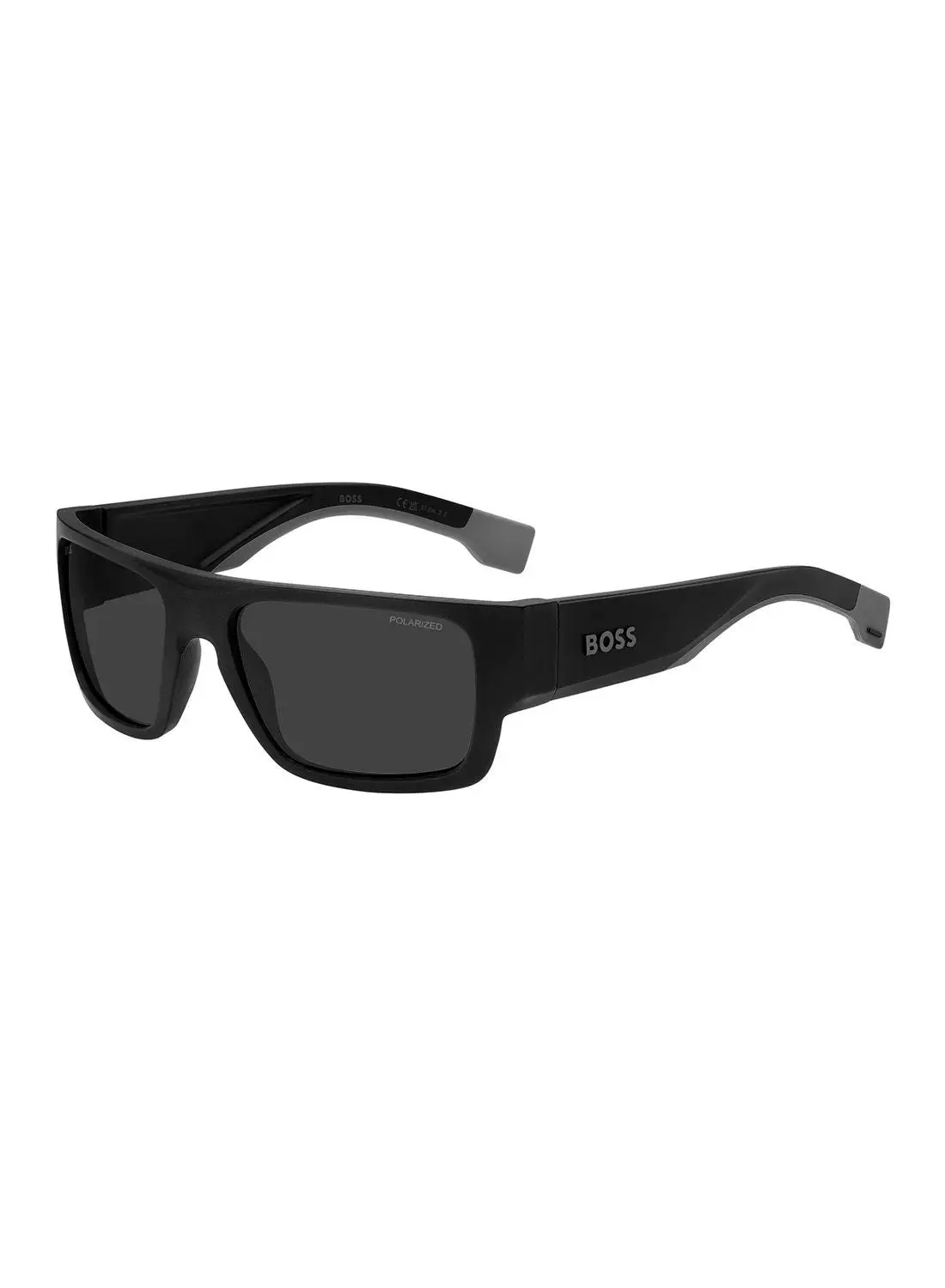 هيوغو بوس نظارة شمسية للرجال للحماية من الأشعة فوق البنفسجية - Boss 1498/S Mtbk Gray 58 - مقاس العدسة: 58 ملم