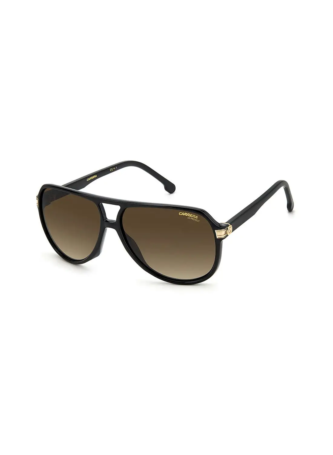نظارة شمسية كاريرا للجنسين للحماية من الأشعة فوق البنفسجية - Carrera 1045/S Blk Gold 61 - مقاس العدسة: 61 ملم