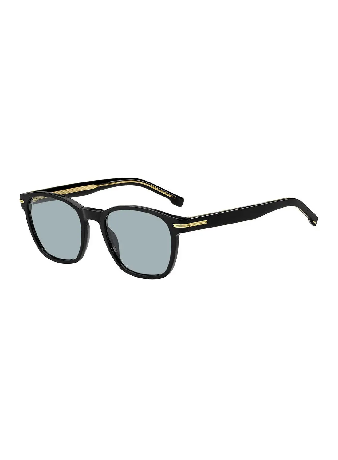 هيوغو بوس نظارة شمسية مربعة للرجال للحماية من الأشعة فوق البنفسجية - Boss 1505/S Black 52 - مقاس العدسة: 52 ملم