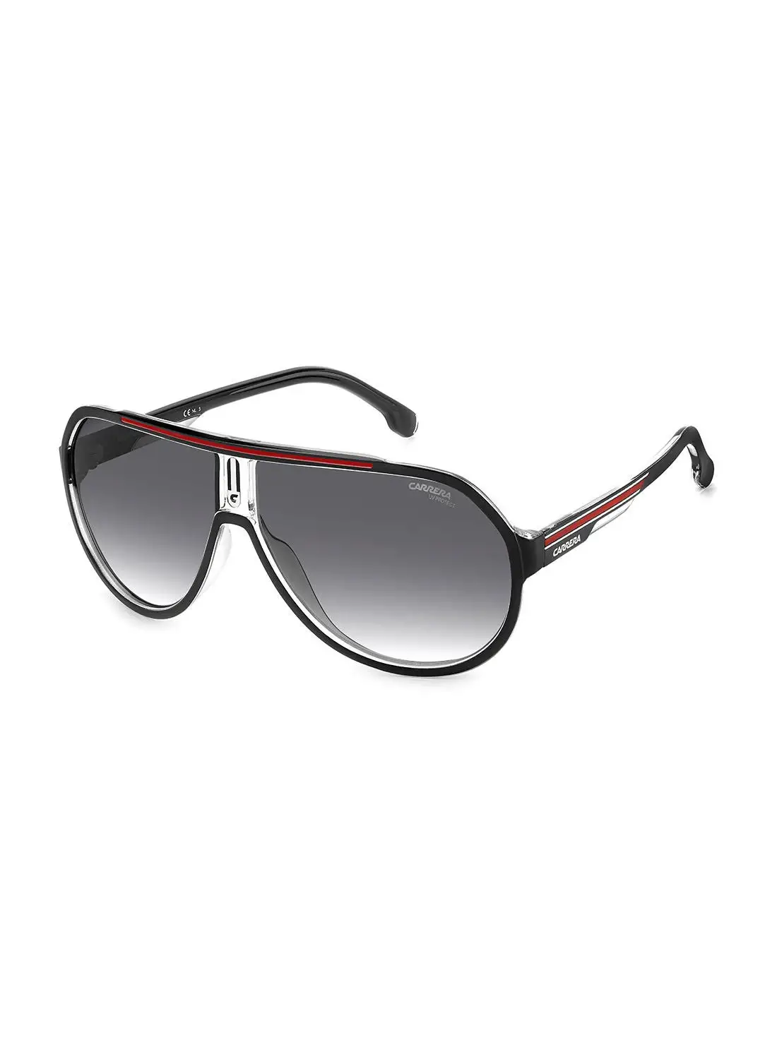 Carrera Men's UV Protection Pilot Sunglasses - Carrera 1057/S Black/Red 64 - Lens Size: 64 Mm