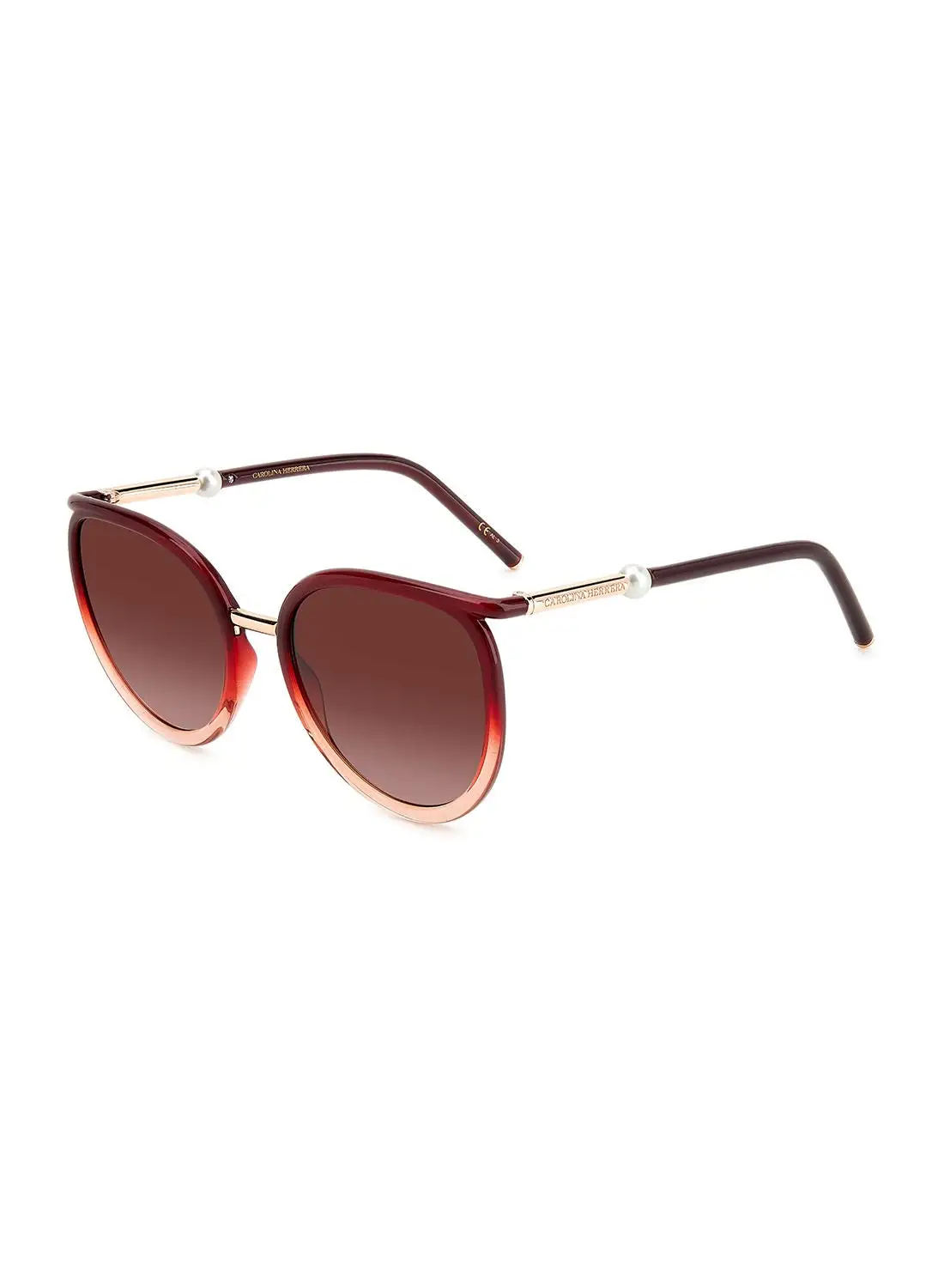 CAROLINA HERRERA Women's UV Protection Round Sunglasses - Her 0077/S Burg Nude 59 - Lens Size: 59 Mm