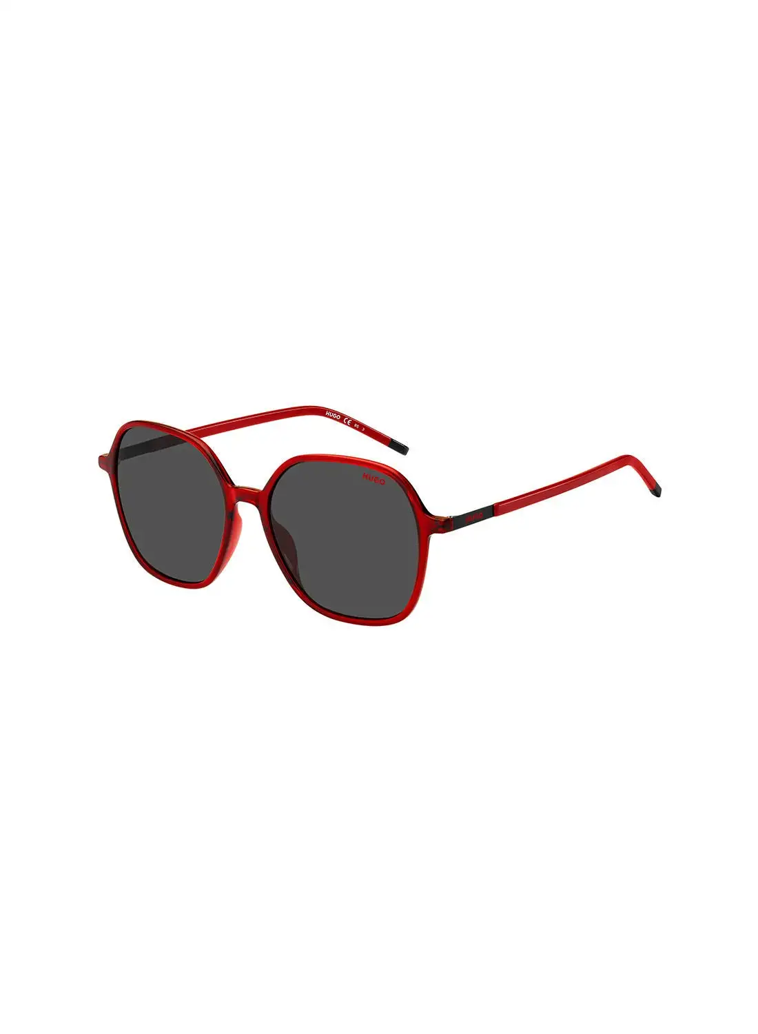 HUGO Women's UV Protection Octagonal Sunglasses - Hg 1236/S Red 55 - Lens Size: 55 Mm