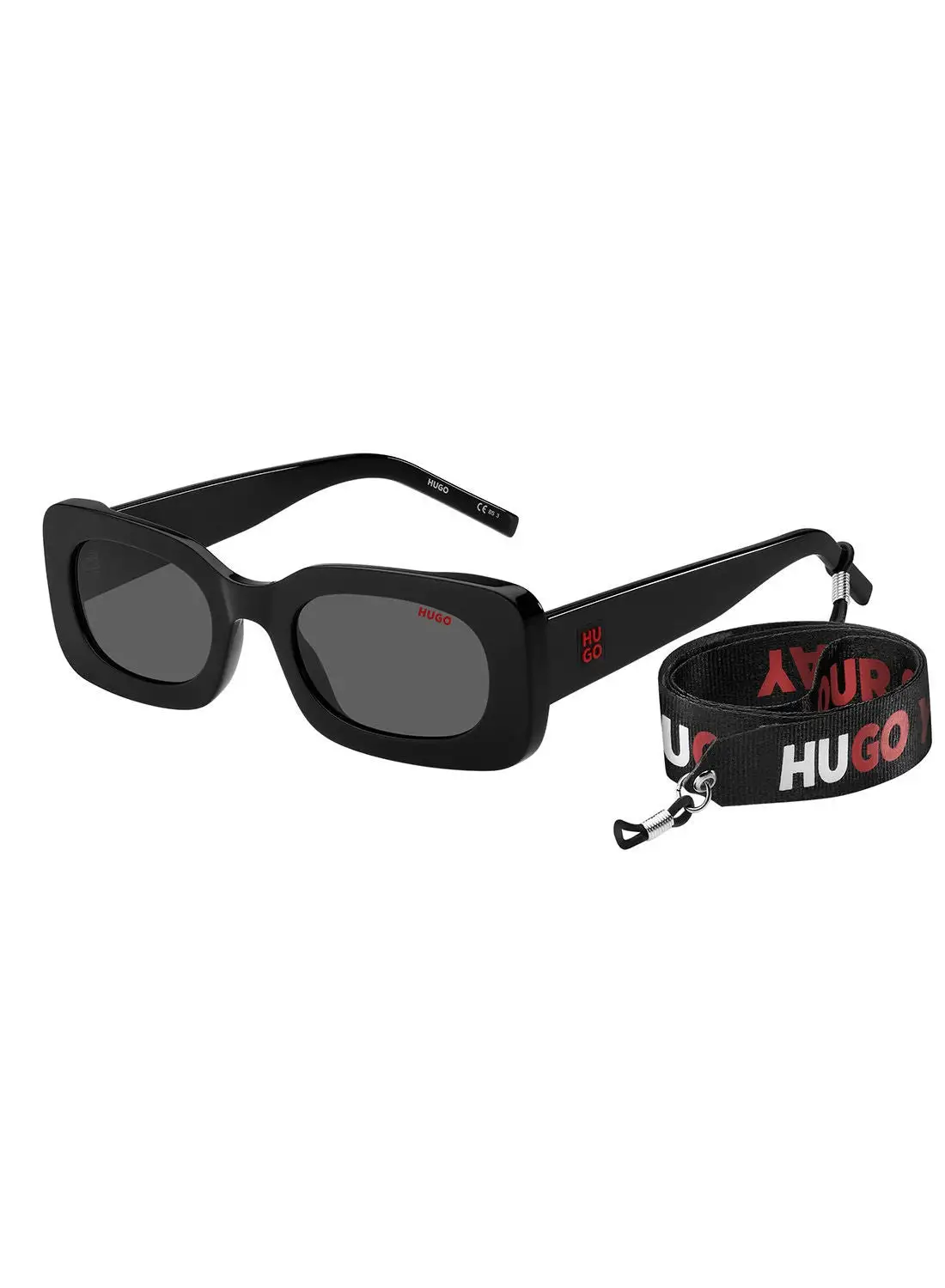 HUGO نظارة شمسية بيضاوية للحماية من الأشعة فوق البنفسجية للنساء - Hg 1220/S Black 52 - مقاس العدسة: 52 ملم