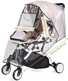 Stroller Weather Shield Universal, [Upgraded] Baby Stroller Rain Cover with Clear Eye Screen Windproof Dustproof Toddler Stroller Covers for Outdoor Stroller Accessory (Transparent)