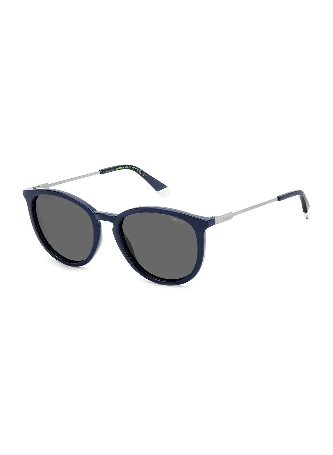Polaroid Unisex UV Protection Round Sunglasses - Pld 4143/S/X Blue 53 - Lens Size: 53 Mm