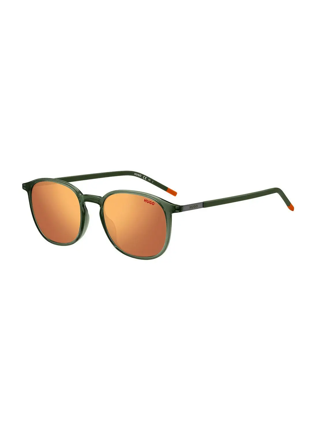 HUGO نظارة شمسية دائرية للحماية من الأشعة فوق البنفسجية للرجال - Hg 1229/S Green 52 - مقاس العدسة: 52 ملم