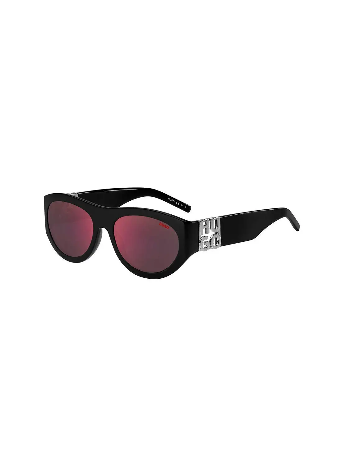HUGO Men's UV Protection Rectangular Sunglasses - Hg 1254/S Black Red 57 - Lens Size: 57 Mm