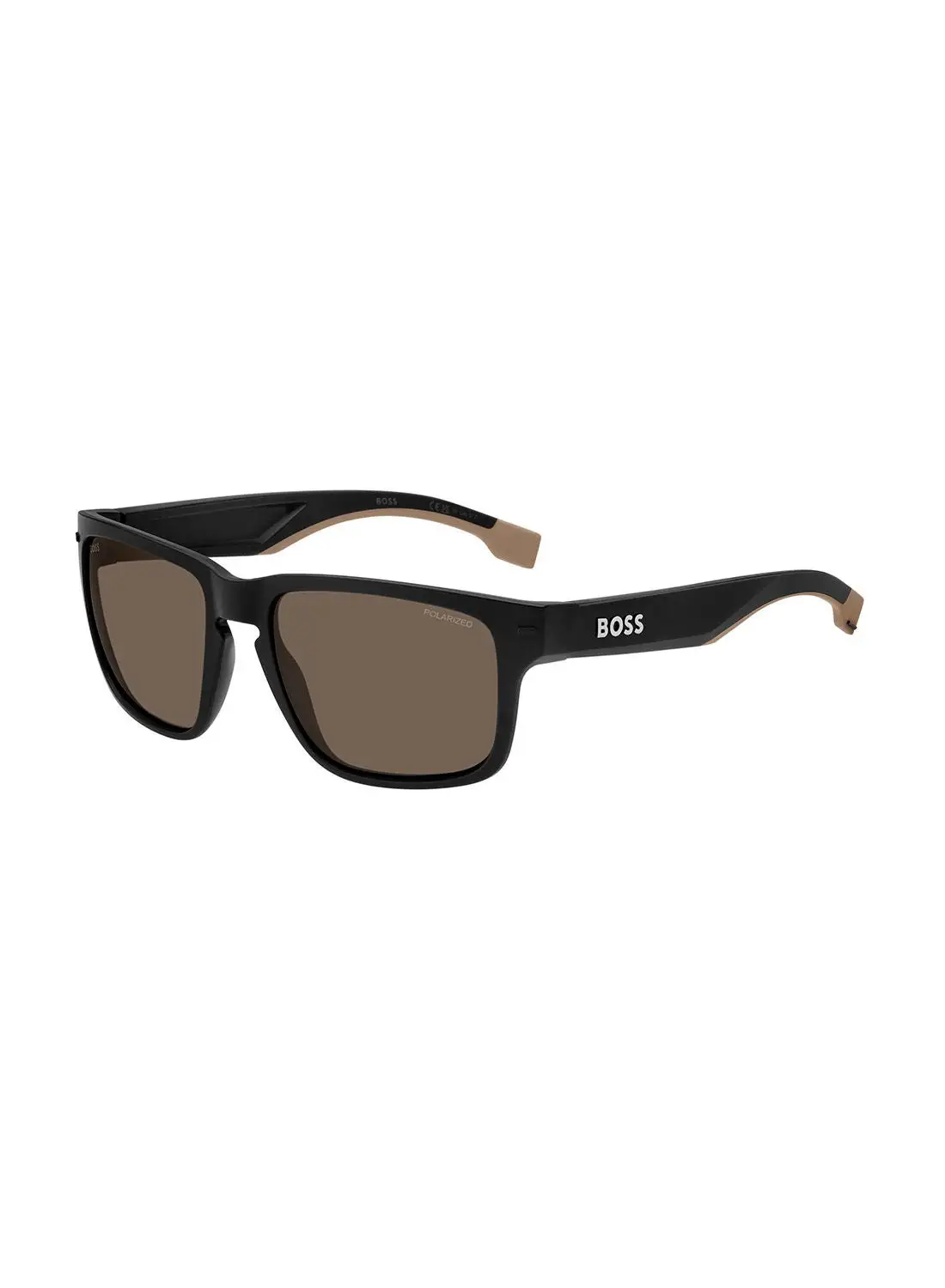 HUGO BOSS Men's UV Protection Rectangular Sunglasses - Boss 1497/S Mt Blk Bg 57 - Lens Size: 57 Mm