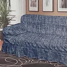 غطاء أريكة أرابيسك، ثلاثة مقاعد، أزرق
