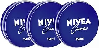 NIVEA Moisturising Cream, Universal All Pourpose Moisturizer for Face Body Hands, Tin 3x150ml