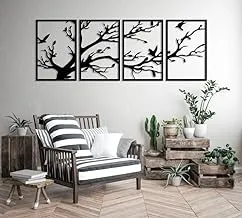 لوحة فنية جدارية على شكل شجرة الحياة - مجموعة من 3 لوحات كل 80x50