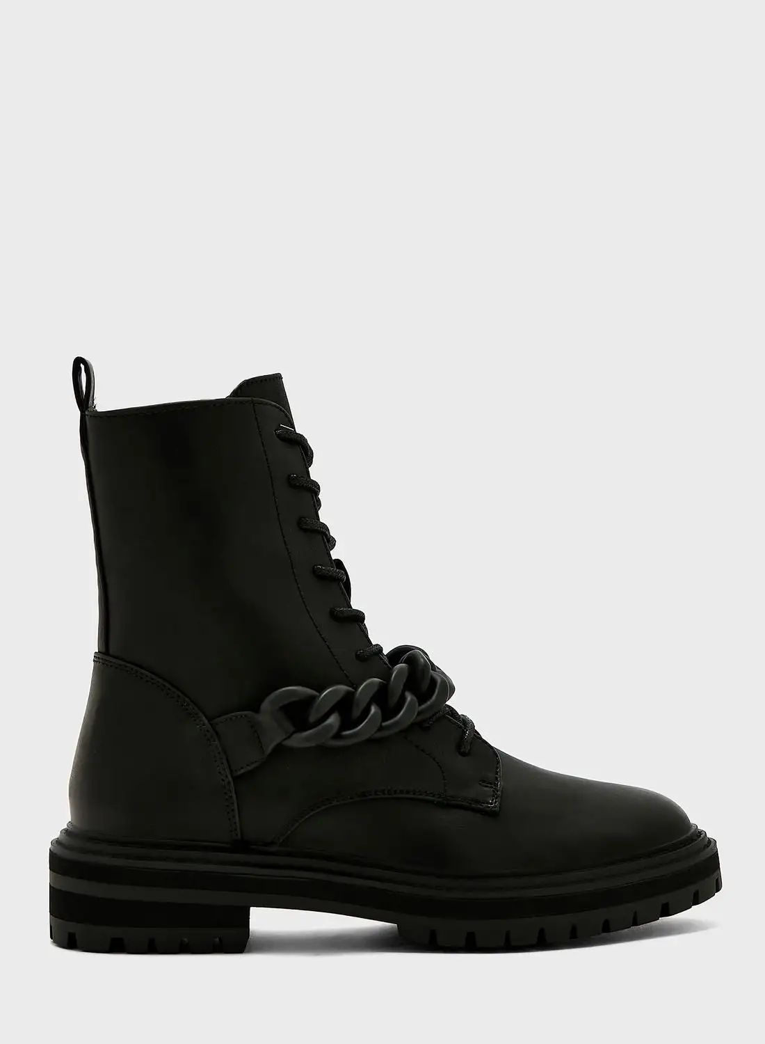 ONLY Beth Chain Lace Up Ankle Boots