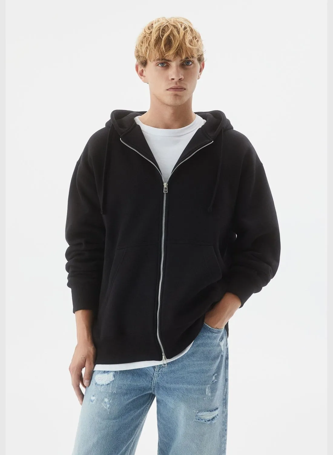 PULL&BEAR Basic zip-up hoodie