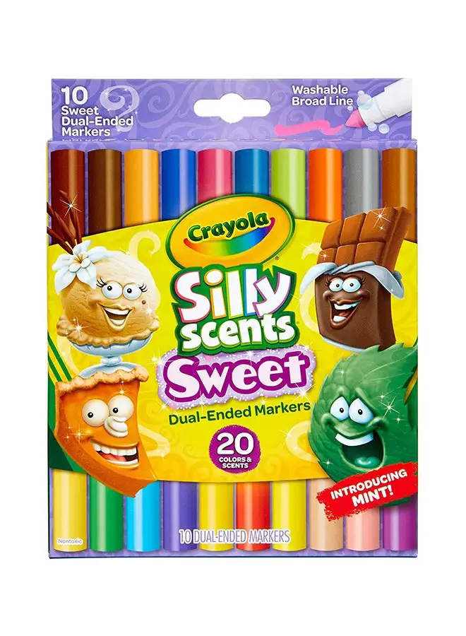 Crayola 10 Piece Silly Scents Sweet Dual-Ended Markers 28.5x23x3.3cm