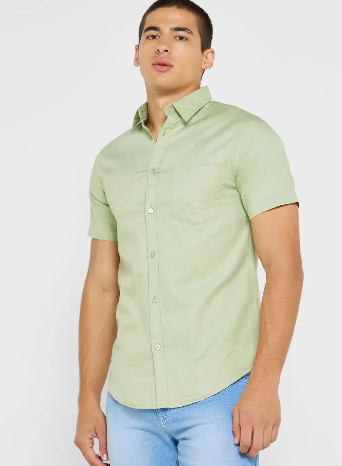 Seventy Five Solid Slim Fit Short Sleeve Casual Shirt
