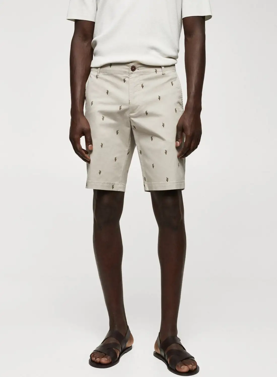 Mango Man Printed Slim Fit Shorts