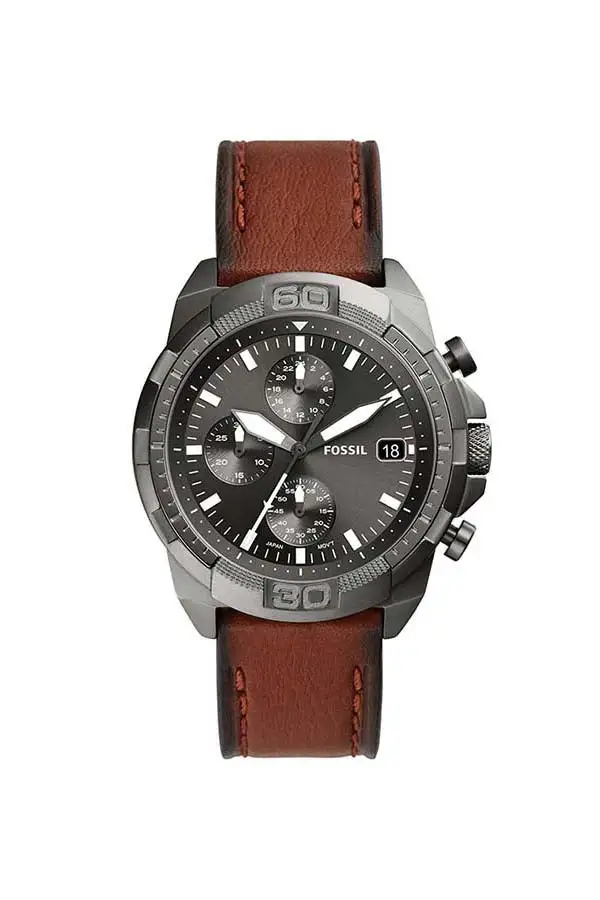 FOSSIL Men's Chronograph Leather Strap Wrist Watch FS5855