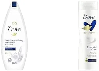 Dove Deeply Nourishing Body Wash 250ml + Essential Care Body Lotion 250ml