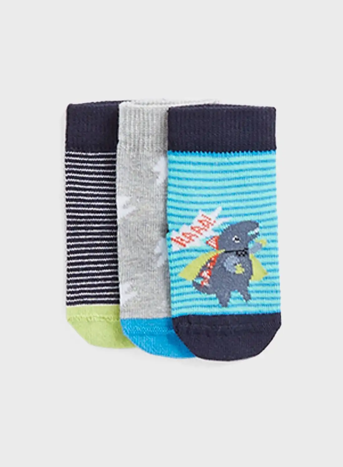 mothercare Infant 3 Pack Assorted Dino Socks