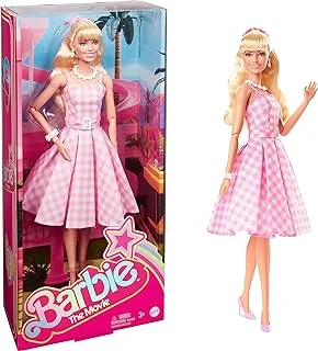 Barbie The Movie Doll, Margot Robbie As Barbie, Collectible Doll Wearing Pink And White Gingham Dress With Daisy Chain Necklace​​​​
