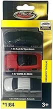 MSZ – German Trio 3Pc Set, 1:64 Sized BMW, Audi, Volkswagen | Die-Cast Replica, Ultimate Collector's Item, Toy Car, Bundle Collection | Size - 1:64, For Kids 3+