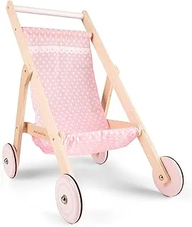 New Classic Toys 10780 Wooden Doll Stroller, Pink/Natural