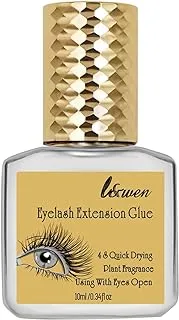 Eyelash Extension Glue Strong-Lasting Quick-Drying Easy to Use Mild Long Lasting Waterproof Can Open Eyes Traceless Not Whitish Not Hard Grafting Eyelash Glue for Home DIY 10ml