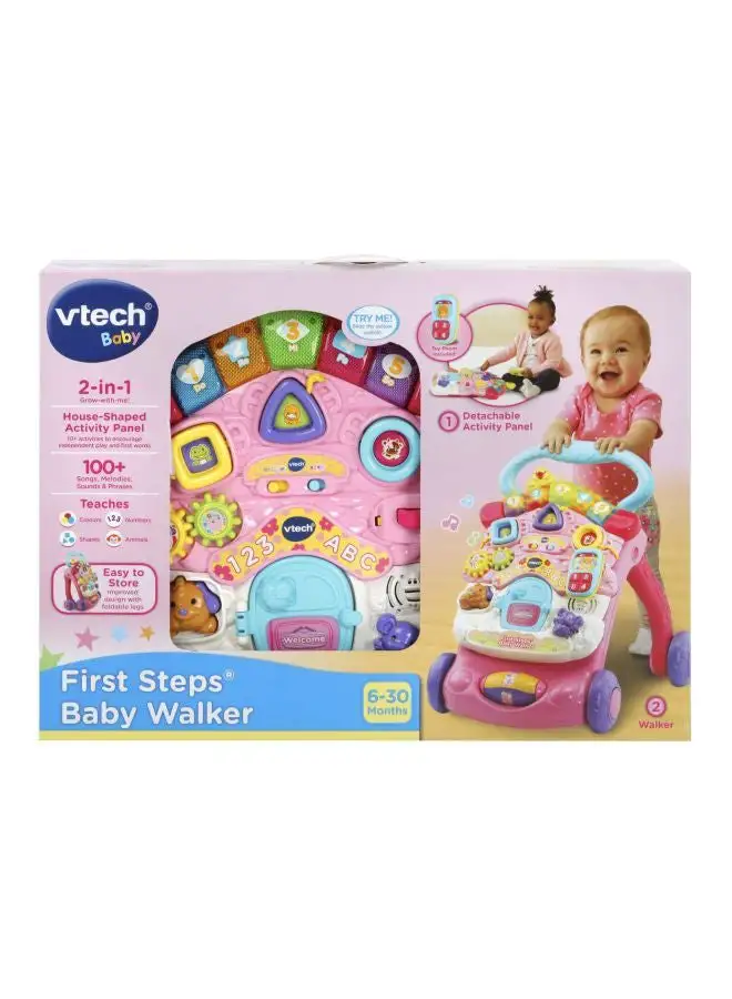 vtech First Steps Baby Walker, House Shaped Activity Panel With Songs, Melodies And Detachable Activity Panel