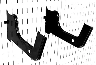 Wall Control Heavy Duty Pegboard Hook Slotted Hook Pair - Slotted Metal Pegboard Heavy-Duty Hooks for Wall Control Pegboard and Slotted Tool Board – Black