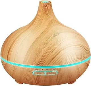 SKY-TOUCH Essential Oil Diffuser, 550Ml Oil Diffuser With 4 Timer, Aromatherapy Diffuser With Auto Shut-Off Function, Cool Mist Humidifier Bpa-Free For Bedroom Home-Yellow Wood