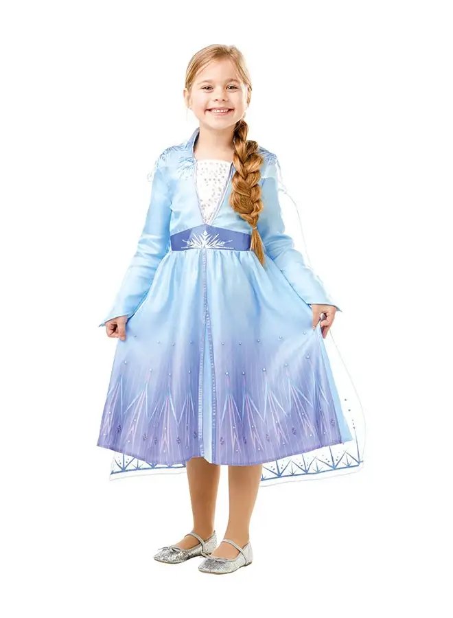 Disney Official Disney Frozen 2, Elsa Classic Travel Dress, Childs Costume, Size Large Age 7-8 Years