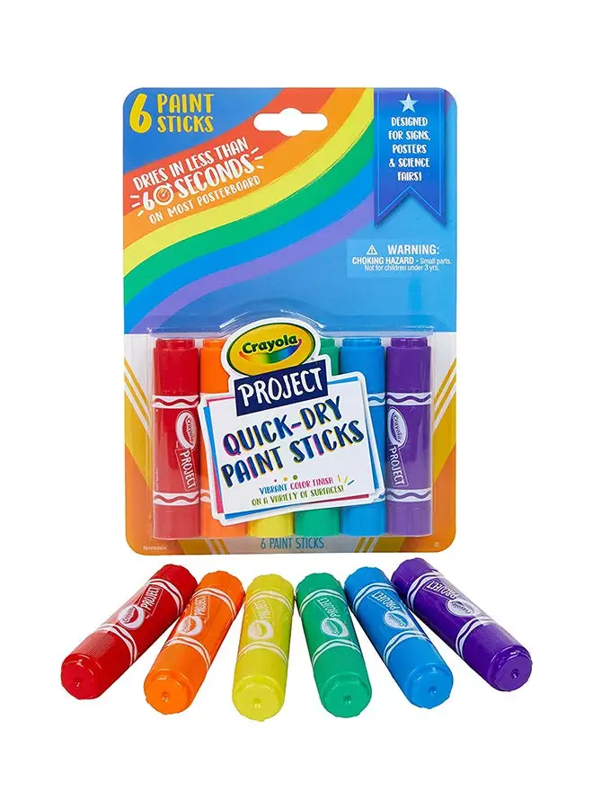 Crayola 6-Piece Project Quick Dry Paint Sticks ‎2.13 x 14.76 x 20.65cm