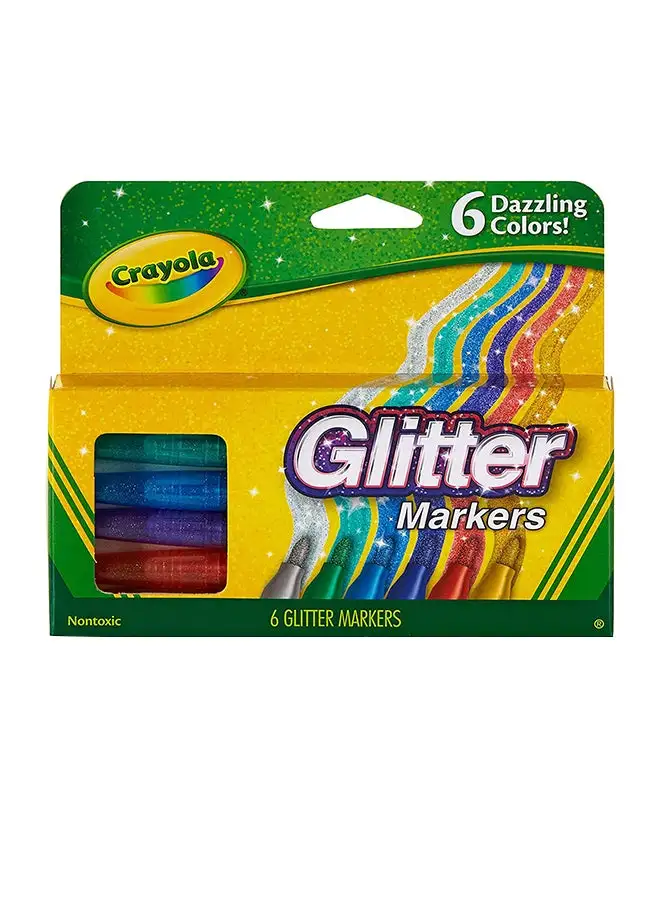 Crayola 6-Piece Glitter Markers 12.7 x 14.94 x 1.27cm