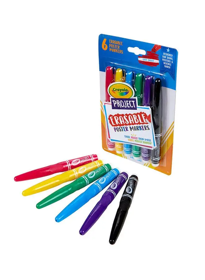 Crayola Project 6 Count Erasable Poster Markers