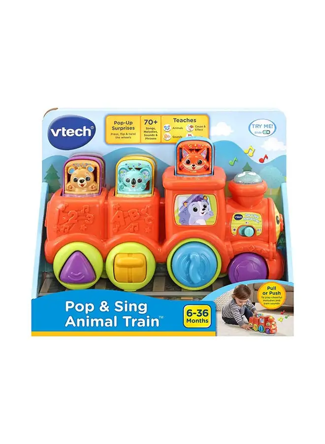 vtech Pop And Sing Animal Train, Interactive And Developmental Toy With Sounds And Music, For Boys And Girls, Suitable For Ages 3 Months+