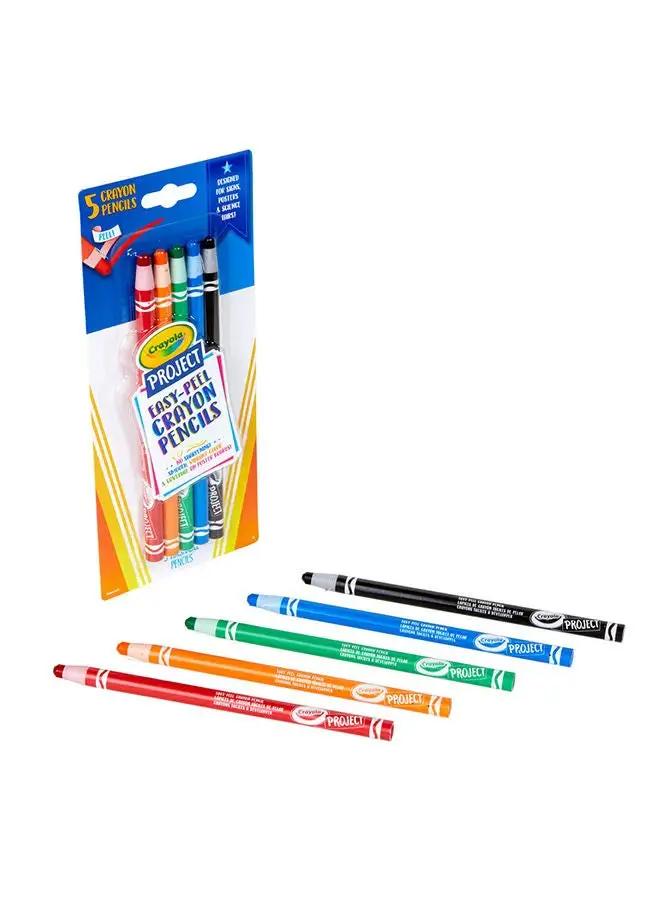 Crayola Project 5 ct. Easy Peel Crayon Pencils