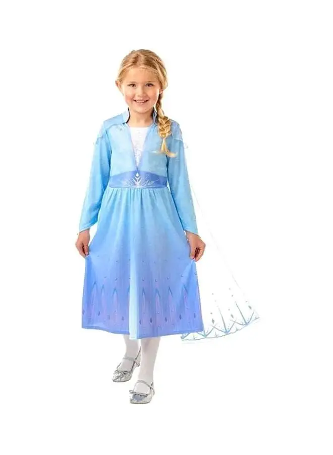 Disney Official Disney Frozen 2, Elsa Classic Travel Dress, Childs Costume, Size Medium Age 5-6 Years Multicolour 3002845-6