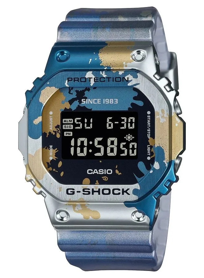 CASIO G-Shock Men's Watch Street Spirit Collection Digital Metal Covered Bezel Black Dial Resin Band GM-5600SS-1D