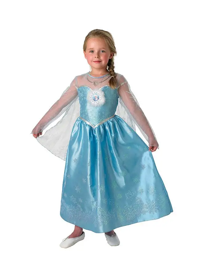 Disney Dis Frozen Elsa Deluxe Dress Lrg