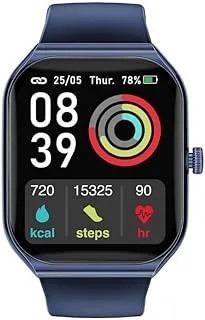 Promate Smart Watch, Sporty BT 3.0 + BLE 5.2 Fitness Tracker with 1.96” Always-On AMOLED Display, 10 Day Battery Life, 100+ Sports Modes, IP68 Water Resistance for iPhone, Galaxy, ProWatch-AM19 - Blue