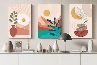 معرض المنزل مجموعة من ثلاثة أغطية بوهو مطبوعة على قماش جدار الفن 60x40 سم