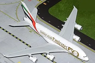 GeminiJets G2UAE1056 طيران الإمارات إيرباص A380 الذكرى الخمسين لتأسيسها A6-EVG; مقياس 1:200