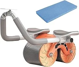 Abdominal Roller, Abdominal Roller AB Wheel Roller, Automatic Rebound Aabdominal Wheel, Double Wheel Abdominal Roller with Knee Pad Mat for Exercises, Abdominal Muscles, Core Workouts