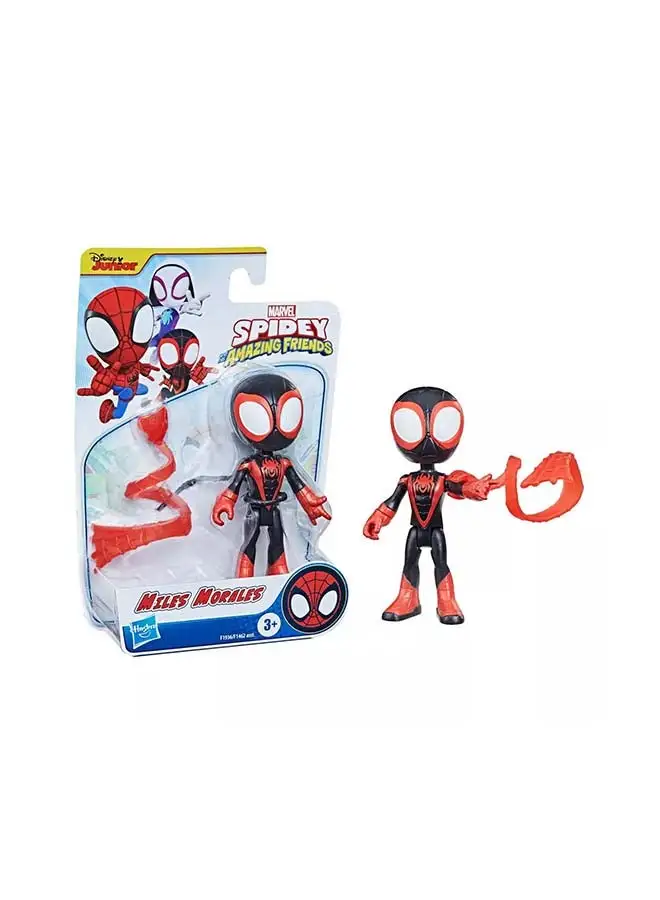 MARVEL Marvel Spidey and His Amazing Friends Miles Morales Hero Figure, 4-Inch Scale Action Figure, Includes 1 Accessory, For Kids Ages 3 And Up