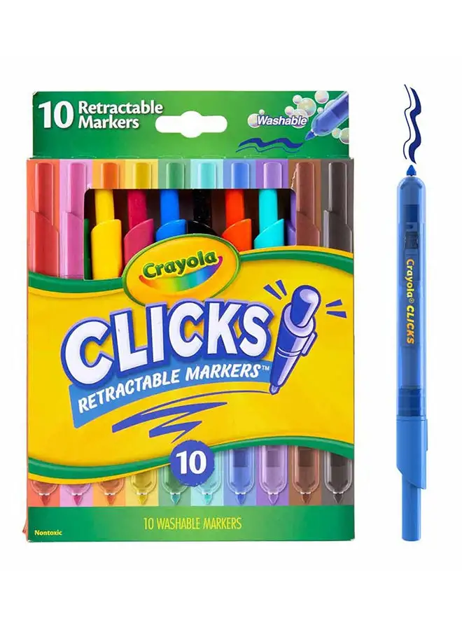 Crayola Super Clicks Retra Countable Markers, 10 Count 19.69x14.77x1.59cm