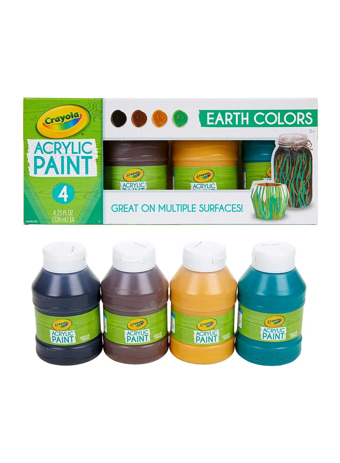 Crayola 4-Piece Multi-Surface Acrylic Earth Colors