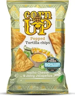 Corn UP Nacho Cheese and Juicy Jalapenos Popped Tortilla Chips 60 g