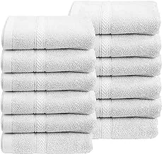 Deyarco Glofresh LUXURY Pack of 12 Anti - Microbial White Face Towels, Size : 30 x 30cm