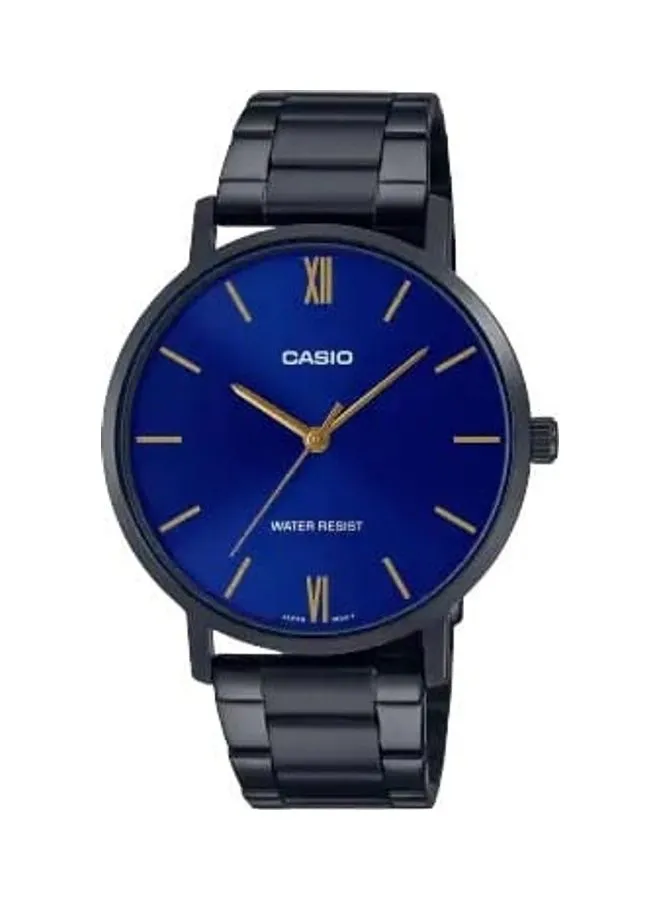 CASIO Men's Casio Watch Men Analog Blue Dial Stainless Steel Band MTP-VT01B-2BUDF