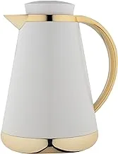 Al Saif Hala Coffee and Tea Vacuum Flask, 1.0 Liter Capacity, Ivory/Gold